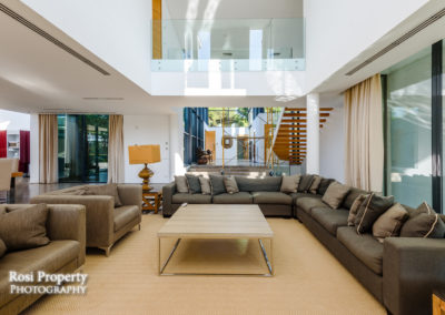 Luxury villa interior photography in Quinta do Lago, Algarve, showing high-end architectural details and natural lighting for Airbnb listings.